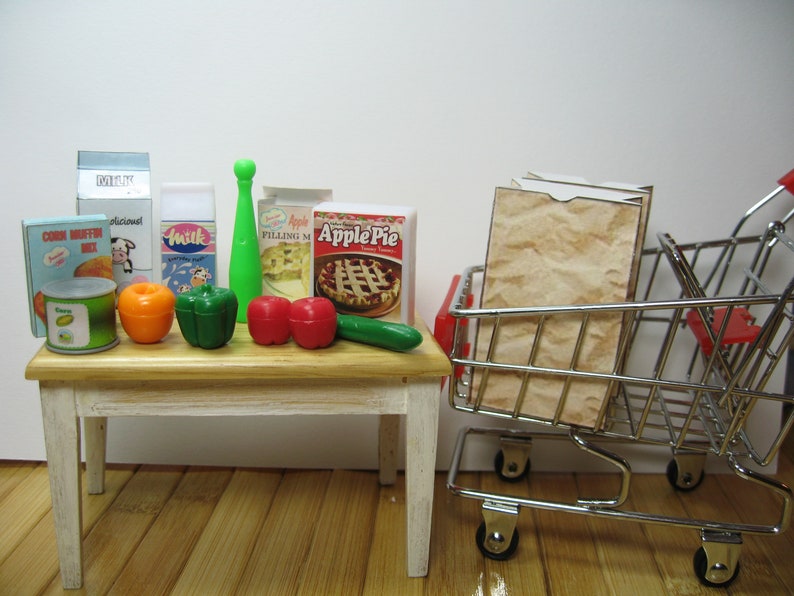 Miniature Toy Shopping Cart Pretend Grocery 1/6 Play Blythe Etsy