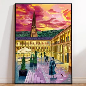 Halifax, The Piece Hall, Calderdale, Artwork Print A5, A4, A3, A2