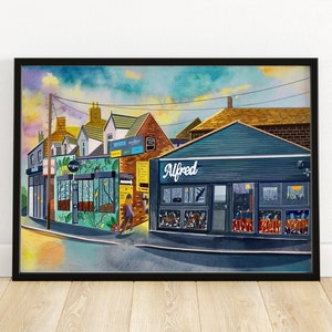 Leeds, Meanwood, Alfred Bar, Stonegate Road, Yorkshire, Leeds Art Print, Leeds Poster, Meanwood Painting, Leeds Gift A3, A4, A2