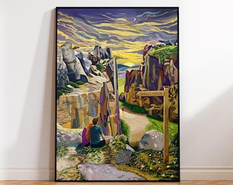 Stampa d’arte Ilkley Moor Cow and Calf Rocks, A5, A4, A3, A2