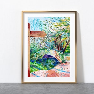 Leeds Engeland, Meanwood Park, Yorkshire, Leeds Art Print, Leeds Poster, Meanwood schilderij, Meanwood Valley Trail, Leeds Gift, A3, A4, A2