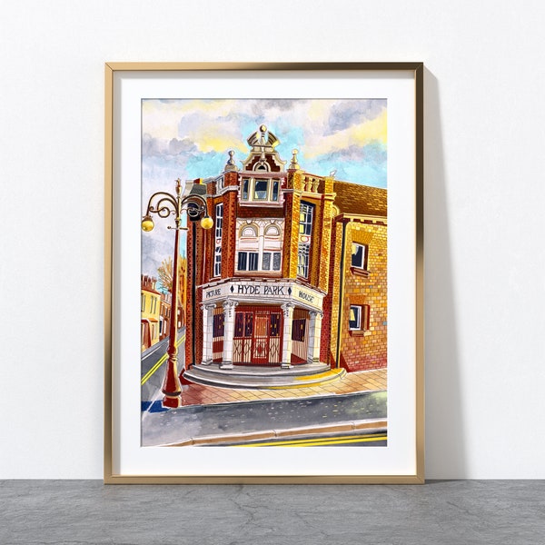 Leeds England, Hyde Park Picture House, Cinema Art, Brudenell Road, Yorkshire, Leeds Art Print, Leeds Poster, Leeds Painting, A3, A4, A2