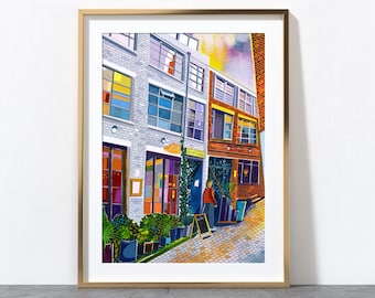 Leeds Art Print, Headrow House, Leeds Poster, Beer Hall, Ox Club, The Headrow, Leeds City Painting, Leeds Gift Idea, A3, A4, A2