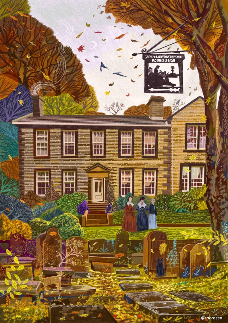 Brontë Parsonage Museum, Haworth, West Yorkshire, Artwork Print A5, A4 ...