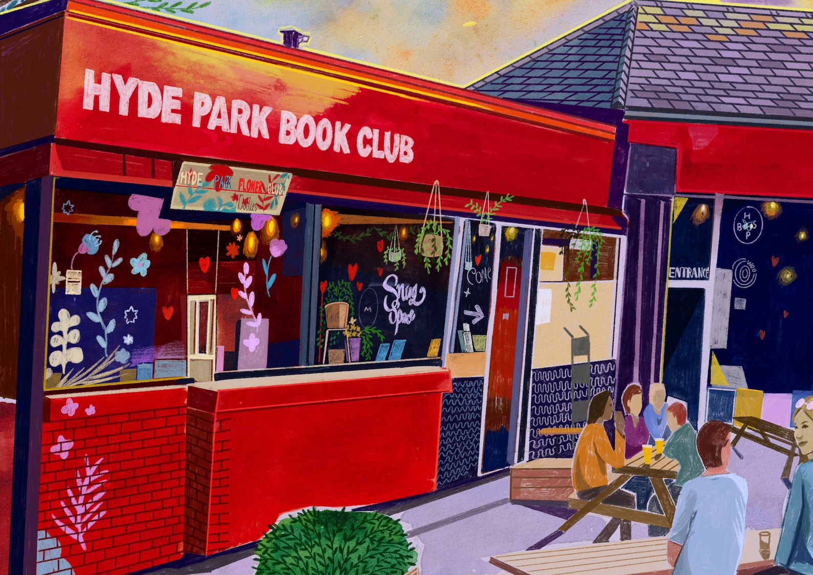 Leeds Art Print, Hyde Park Book Club, Headingley, Hyde Park