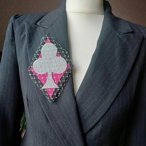 Playing card brooch - Clubs, Dimonds. One of a kind. Felt brooch. Perfect gift.