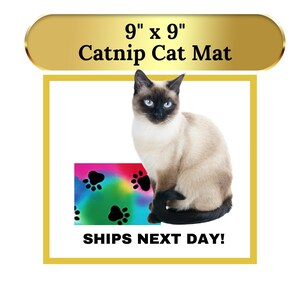 Natural Catnip Mat: 9x9 Cotton Cat Toy for Stress Relief