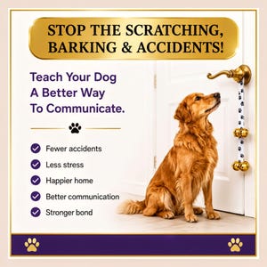 Dog Potty Training Bells: Paw Print Design (Adjustable for Any Door)