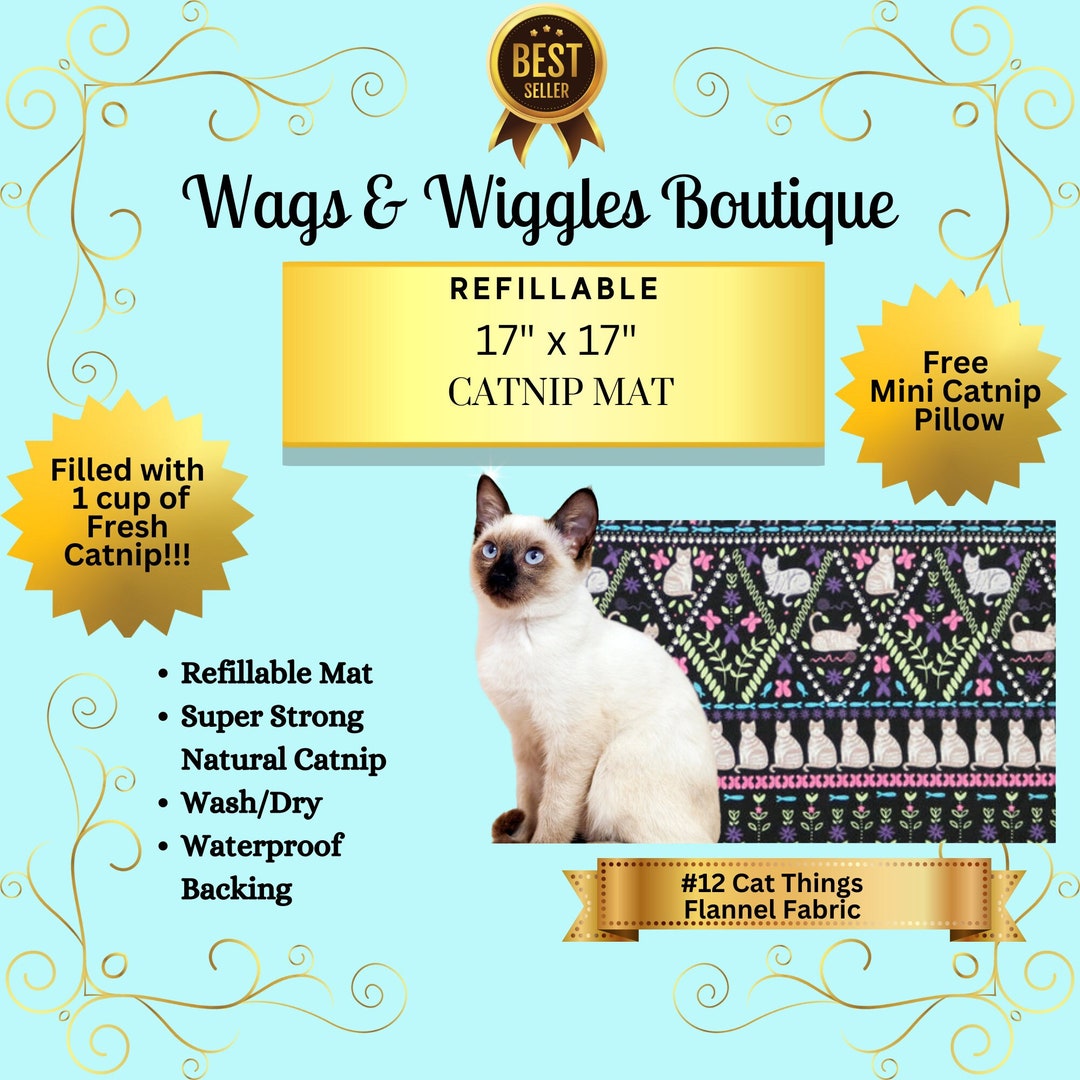 17 X 17 Refillable Catnip Blanket All Natural Catnip Gifts Etsy