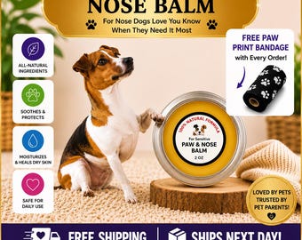Dog and Cat Paw Balm: Moisturizing, Protects from Hot Pavement - All Natural