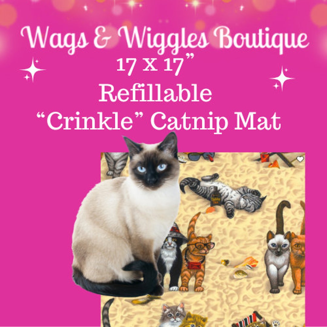 17 X 17 Crinkle Catnip Blanket Cats Cat Toy Natural Catnip Etsy