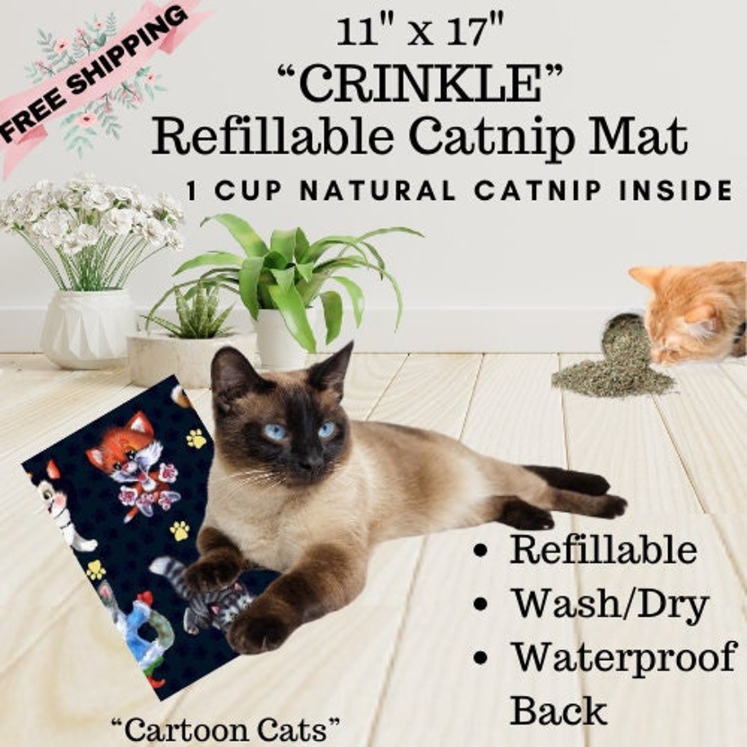 11 X 17 Crinkle Catnip Blanket, Cats, Cat Toy, Natural Catnip, Catnip
