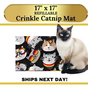 Catnip Crinkle Mat: Handmade Natural Cat Toy, Play Zone