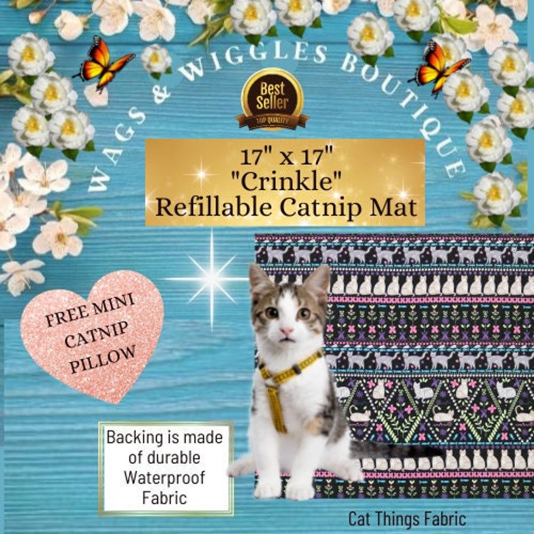 17 X 17 Crinkle Catnip Blanket Cats Cat Toy Etsy