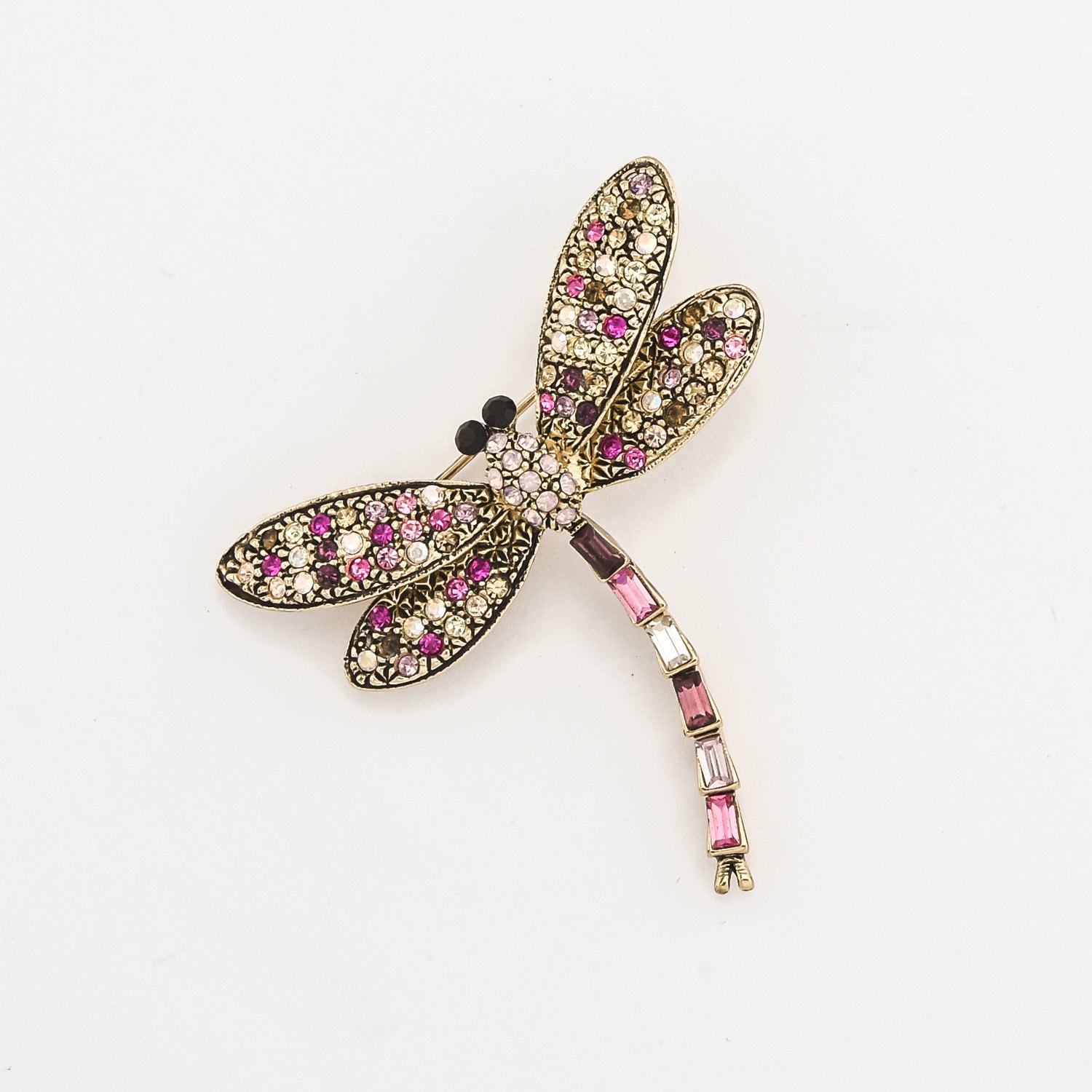 Insect Butterfly Dragonfly Brooch Meaning ANTIQUE PLIQUE-A-JOUR