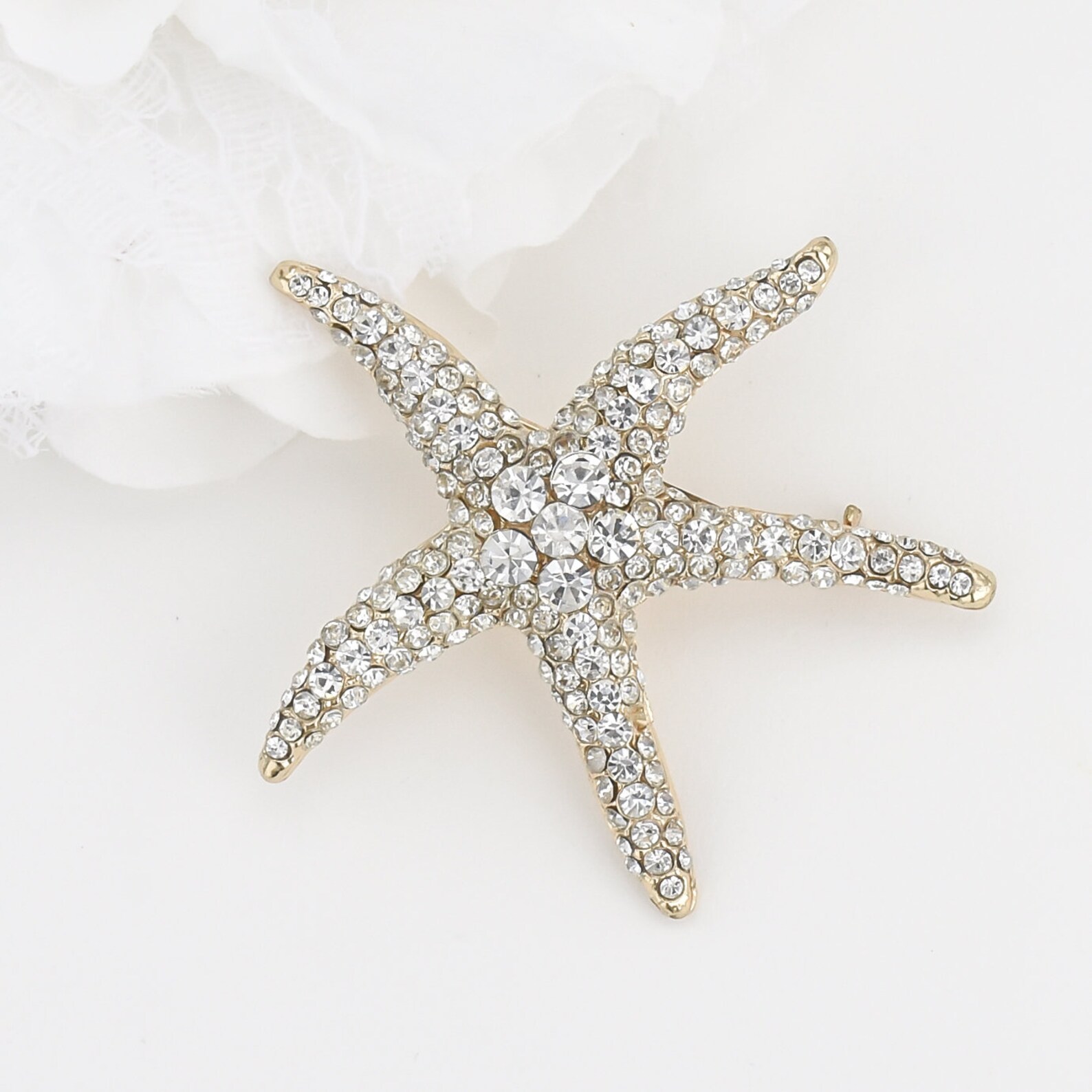Starfish Brooch Rhinestone Starfish Brooch Starfish Brooch Etsy