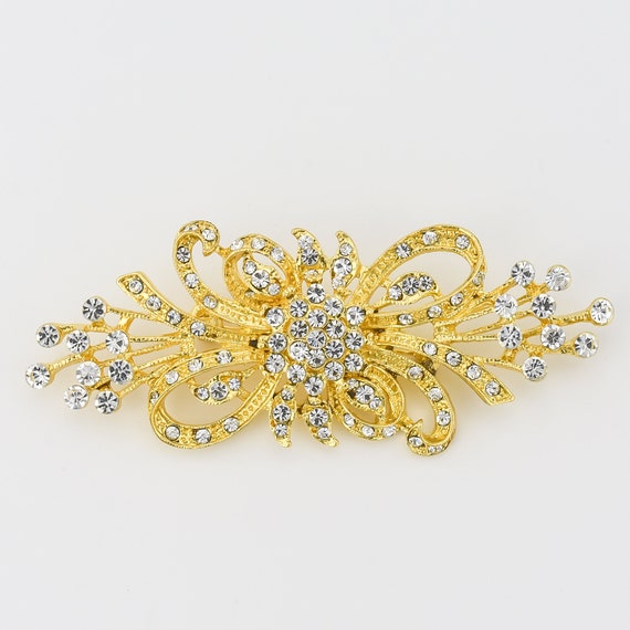 gold brooch pin for dress Opal Wheat Flower Bouquet Brooch / Saree Pin Dress Scarf main image 0