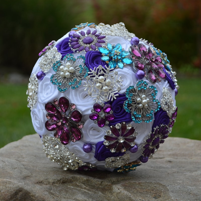 Embroidered Mirror - Aqua Bouquet main image 1