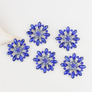 SALE - 50mm Blue Brooch, Wedding Cake Brooch Crystal, Bouquet Brooch Royal, Dress Pin Women Blue,  Brooch Pin Royal Blue.