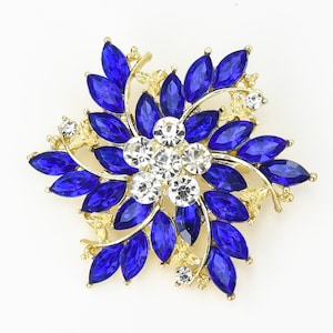 2 1/4" Royal Blue Bridal Brooch, Blue Brooch, Wedding Brooch, Bouquet Brooch, Sash Pin, Royal Blue Pin.