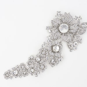 SALE - 7&quot; Large Silver Brooch, Wedding Cake Brooch, Bouqut Brooch, Bridal Brooch, Wedding Gift.