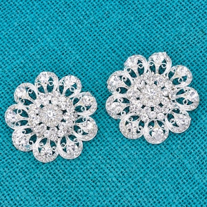 SALE - DIY Bouquet Corsage Brooches, Wedding Cake Decor Pins, Dress Sash Pins, 63mm Clear Silver Brooches, Buy More Save More Brooches.