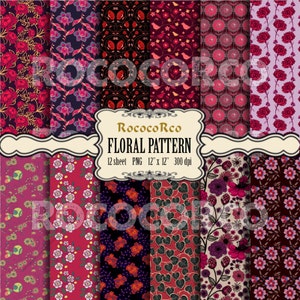 50%_OFF_SALE Digital Scrapbook Paper Pack Floral fabric prints Floral Shabby Chic digital backdrop flowers background Vintage ROSE - 070