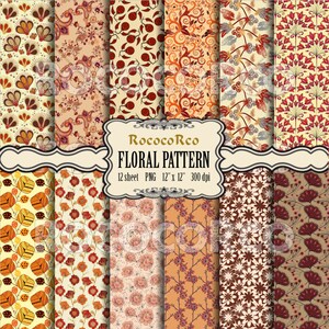 50%_ZNIŻKI_WYPRZEDAŻY Cyfrowy pakiet papieru do scrapbookingu Kwiatowe nadruki na tkaninie Kwiatowe tło cyfrowe Shabby Chic Tło z kwiatami Vintage ROSE - 029