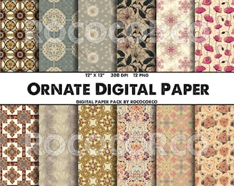 50%_OFF SALE___12 Color Set Pattern Digital Paper Pack, Scrapbook ...