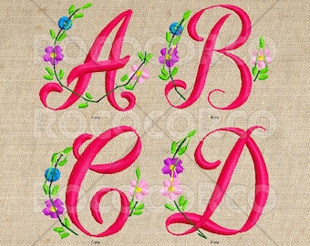V_EMBROIDERY ALPHABET -  Blomster_4