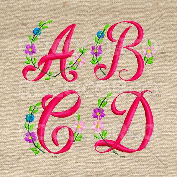 V_EMBROIDERY ALPHABET -  Blomster_4