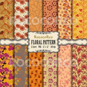 50%_OFF_SALE Digital Scrapbook Paper Pack Floral fabric prints Floral Shabby Chic digital backdrop flowers background Vintage ROSE - 086