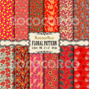 50%_OFF_SALE Digital Scrapbook Paper Pack Floral fabric prints Floral Shabby Chic digital backdrop flowers background Vintage ROSE - 076