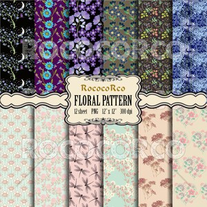 50%_ZNIŻKI_WYPRZEDAŻY Cyfrowy pakiet papieru do scrapbookingu Kwiatowe nadruki na tkaninie Kwiatowe tło cyfrowe Shabby Chic Kwiaty tło Vintage ROSE - 014Z