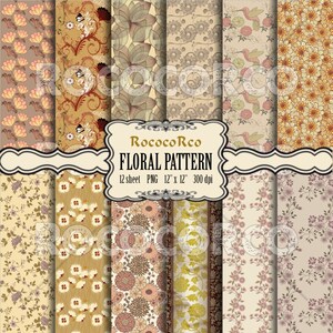50%_ZNIŻKI+WYPRZEDAŻ Pakiet papieru do scrapbookingu cyfrowego Nadruki na tkaninach kwiatowych Tło cyfrowe w stylu shabby chic Kwiaty tło Vintage ROSE - 007P