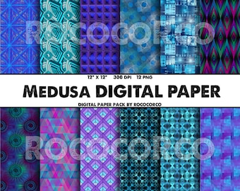 Geometric Digital Paper Pack: 12"x12" Scrapbook Patterns (Digital Download)