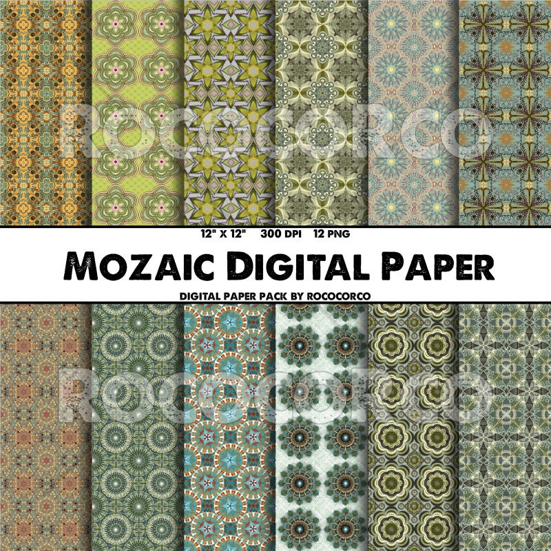 50%_OFF SALE___12 Mozaic Pattern Digital Paper Pack