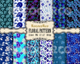 Pacchetto di carta digitale con tessuto floreale: stampe di rose shabby chic (download digitale)