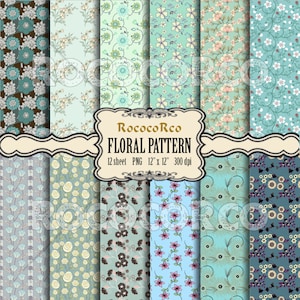 50%_OFF_SALE Digital Scrapbook Paper Pack Floral fabric prints Floral Shabby Chic digital backdrop flowers background Vintage ROSE - 064