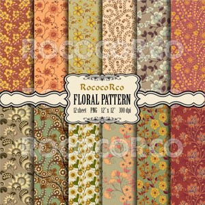 50%_ZNIŻKI_WYPRZEDAŻY Cyfrowy pakiet papieru do scrapbookingu Kwiatowe nadruki na tkaninie Kwiatowe tło cyfrowe Shabby Chic Tło z kwiatami Vintage ROSE - 098