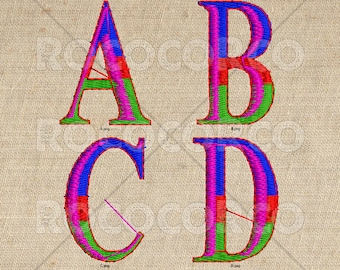 V_EMBROIDERY ALPHABET - Mangefarvet