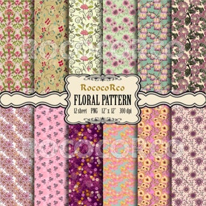 50%_ZNIŻKI_WYPRZEDAŻY Cyfrowy pakiet papieru do scrapbookingu Kwiatowe nadruki na tkaninie Kwiatowe tło cyfrowe Shabby Chic Tło z kwiatami Vintage ROSE - 003Z