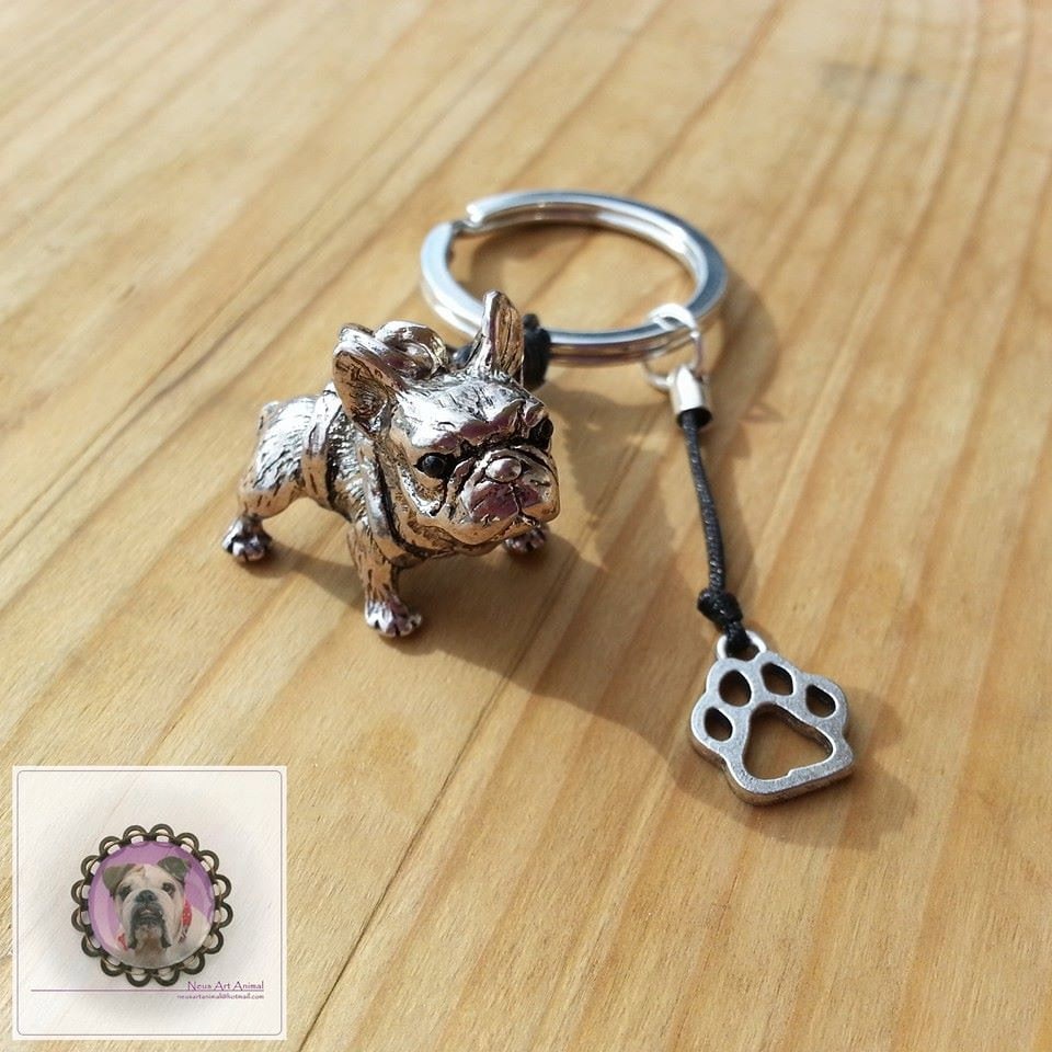 Porte-clés Gravé Bulldogge Royal – Médaille Chien Personnalisée, Acier Chromé, Allemagne