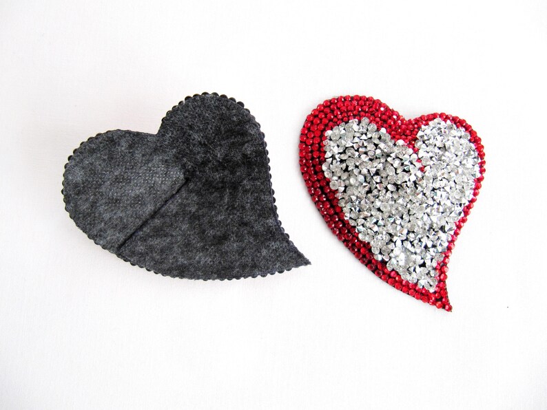 MARICO Nipple Pasties,Rhinestone Nipple Pasties,Valentine Day Gift For Her,Silver And Red Nipple Pasties,Valentines Day Gift,Heart Pasties