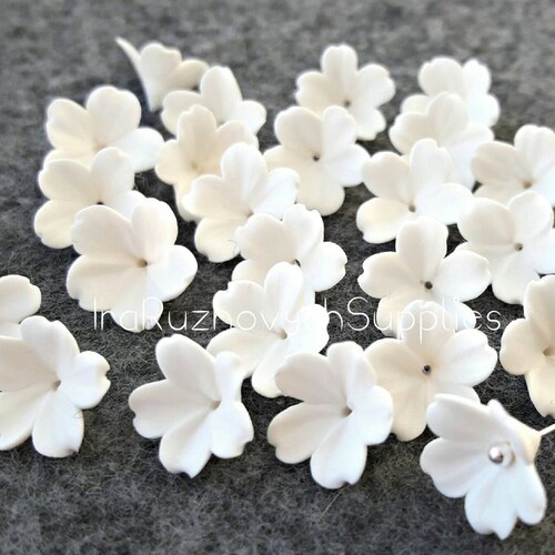 25 Pcs. Five Petals Polymer Clay Flowers Polymer Clay Flower Etsy