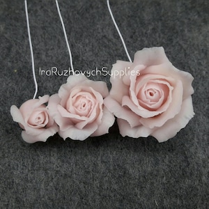 3 Roses set , flower buds, rose set, polymer clay flower, flowers for decor