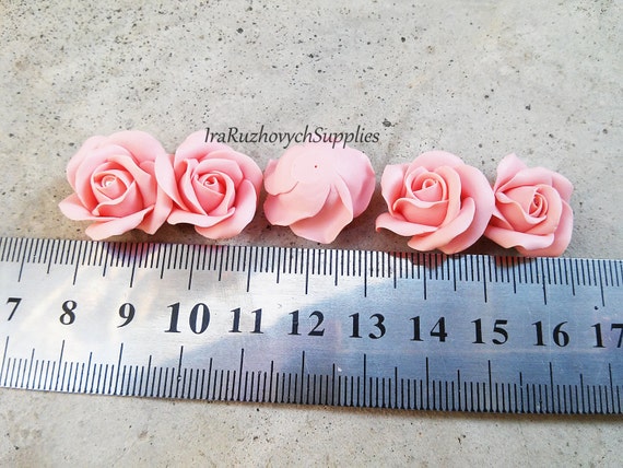 Pink Rose Flower Hair Clip. Hair Clip Polymer Clay Flower. Pink