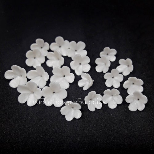 25 Pcs. Five Petals Polymer Clay Flowers Polymer Clay Flower Etsy