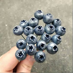 10 pcs. blueberry polymer clay beads, decor