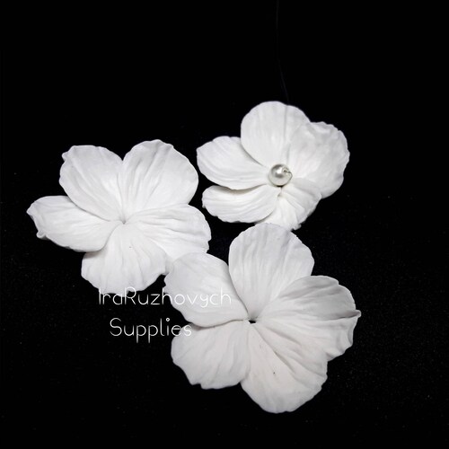 25 Pcs. Five Petals Polymer Clay Flowers Polymer Clay Flower Etsy